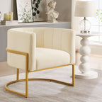 Navy / Black / Cream / Emerald Velvet Accent Chair, Gold Frame, Single