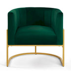 Navy / Black / Cream / Emerald Velvet Accent Chair, Gold Frame, Single