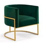 Navy / Black / Cream / Emerald Velvet Accent Chair, Gold Frame, Single