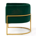 Navy / Black / Cream / Emerald Velvet Accent Chair, Gold Frame, Single