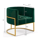 Navy / Black / Cream / Emerald Velvet Accent Chair, Gold Frame, Single