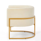 Navy / Black / Cream / Emerald Velvet Accent Chair, Gold Frame, Single