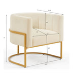 Navy / Black / Cream / Emerald Velvet Accent Chair, Gold Frame, Single