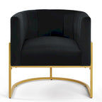 Navy / Black / Cream / Emerald Velvet Accent Chair, Gold Frame, Single