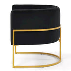 Navy / Black / Cream / Emerald Velvet Accent Chair, Gold Frame, Single