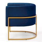 Navy / Black / Cream / Emerald Velvet Accent Chair, Gold Frame, Single