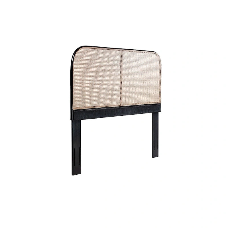 Natural Cane & Teak Curved Headboard, Queen/King, Sleeps 2
