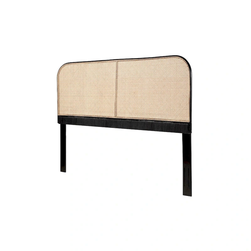 Natural Cane & Teak Curved Headboard, Queen/King, Sleeps 2