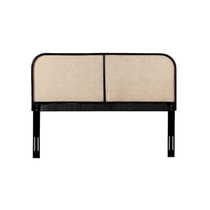 Natural Cane & Teak Curved Headboard, Queen/King, Sleeps 2