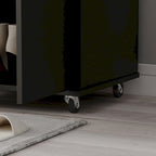 Black / White Double-Door Wardrobe & Shoe Cabinet with Caster Wheels – Single
