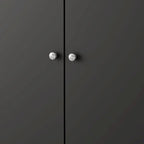 Black / White Double-Door Wardrobe & Shoe Cabinet with Caster Wheels – Single