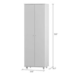 Black / White Double-Door Wardrobe & Shoe Cabinet with Caster Wheels – Single