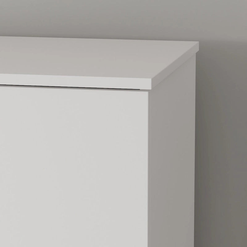 Black / White Double-Door Wardrobe & Shoe Cabinet with Caster Wheels – Single