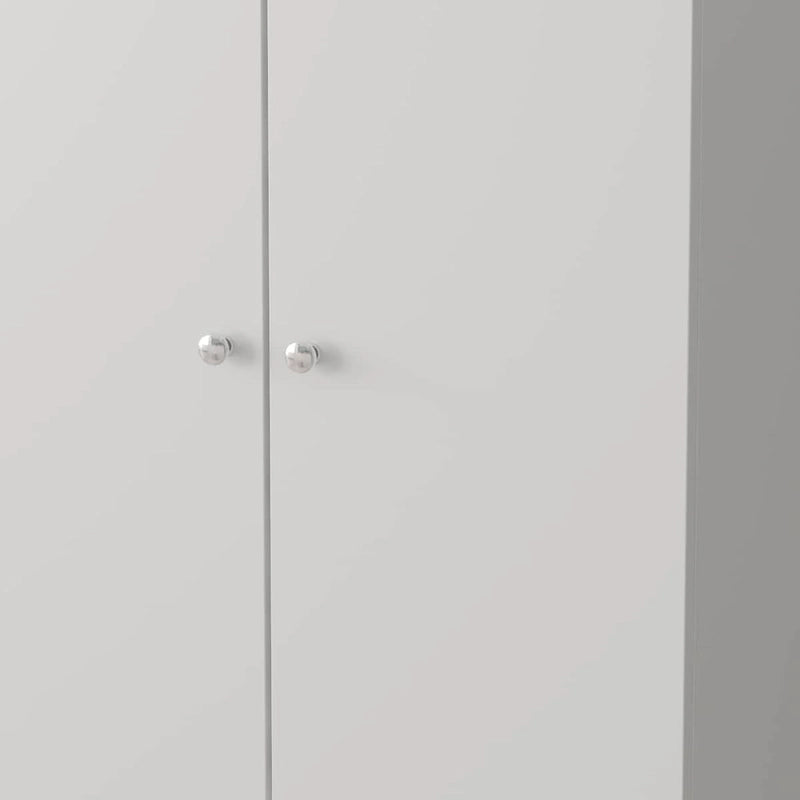 Black / White Double-Door Wardrobe & Shoe Cabinet with Caster Wheels – Single