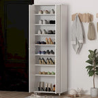 Black / White Double-Door Wardrobe & Shoe Cabinet with Caster Wheels – Single