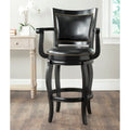Black/Sierra/Walnut/Espresso 29" Swivel PU Leather Bar Stool, Nailhead Trim, Single