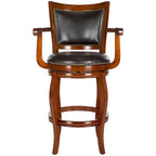 Black/Sierra/Walnut/Espresso 29" Swivel PU Leather Bar Stool, Nailhead Trim, Single