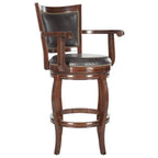 Black/Sierra/Walnut/Espresso 29" Swivel PU Leather Bar Stool, Nailhead Trim, Single