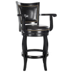 Black/Sierra/Walnut/Espresso 29" Swivel PU Leather Bar Stool, Nailhead Trim, Single