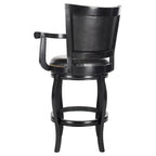 Black/Sierra/Walnut/Espresso 29" Swivel PU Leather Bar Stool, Nailhead Trim, Single