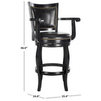 Black/Sierra/Walnut/Espresso 29" Swivel PU Leather Bar Stool, Nailhead Trim, Single