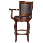Black/Sierra/Walnut/Espresso 29" Swivel PU Leather Bar Stool, Nailhead Trim, Single