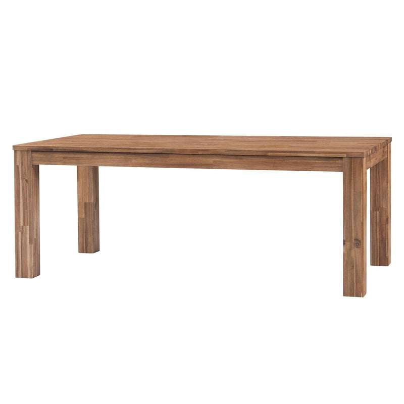 Brown Rectangular Dining Table, Square Legs, Seats 6