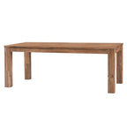 Brown Rectangular Dining Table, Square Legs, Seats 6