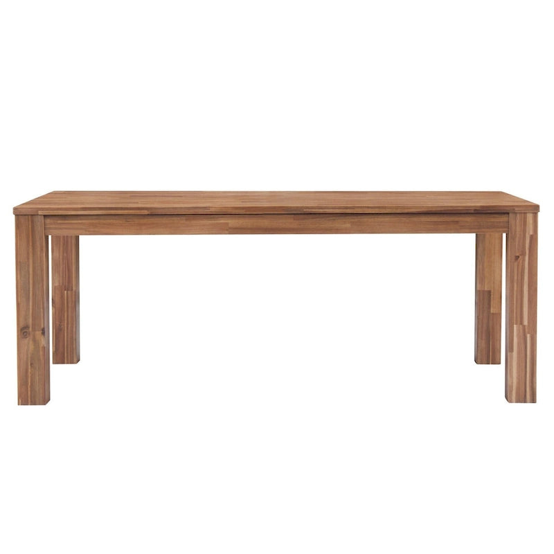 Brown Rectangular Dining Table, Square Legs, Seats 6