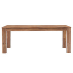 Brown Rectangular Dining Table, Square Legs, Seats 6