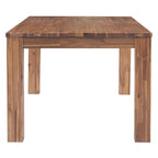 Brown Rectangular Dining Table, Square Legs, Seats 6