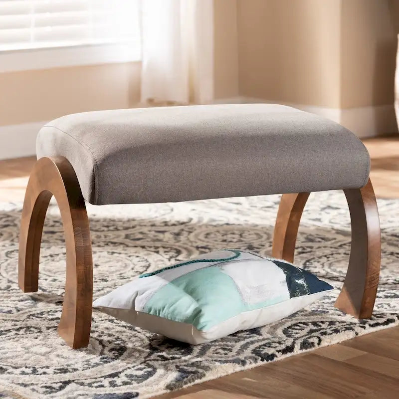 Contemporary Fabric Upholstered Ottoman by 