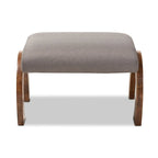 Grey / Beige Fabric Ottoman, Contemporary Style, Single Seat