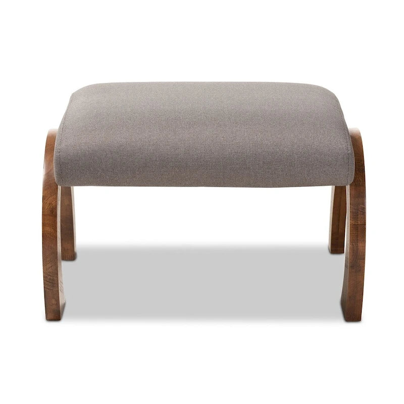 Grey / Beige Fabric Ottoman, Contemporary Style, Single Seat