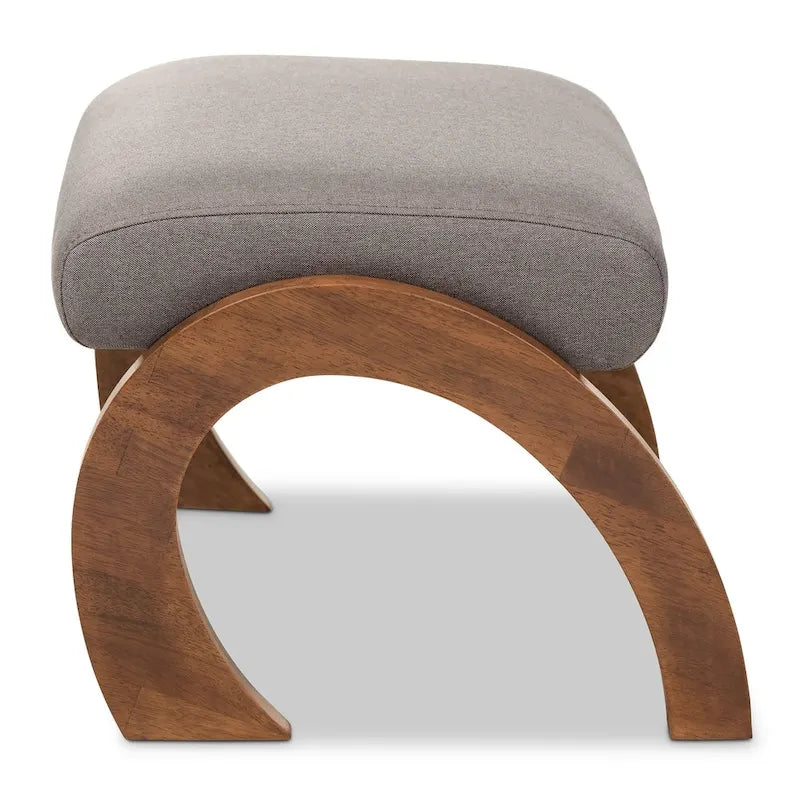 Grey / Beige Fabric Ottoman, Contemporary Style, Single Seat