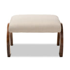 Grey / Beige Fabric Ottoman, Contemporary Style, Single Seat