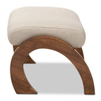 Grey / Beige Fabric Ottoman, Contemporary Style, Single Seat