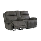 Grey Fabric Dual Reclining Loveseat with Console – 2-Seater
