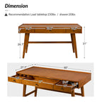Acorn / Walnut 60" Mid-Century Modern Office Desk, 3 Drawers, Single