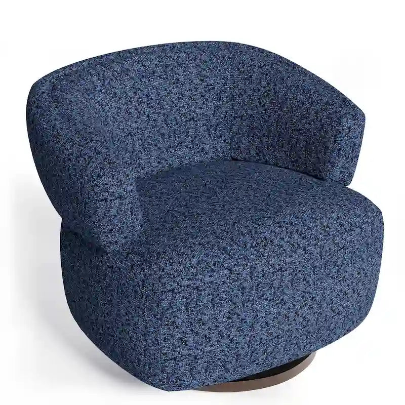 Beige / Grey Swivel Barrel Accent Chair, Single Seat