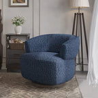 Beige / Grey Swivel Barrel Accent Chair, Single Seat