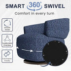 Beige / Grey Swivel Barrel Accent Chair, Single Seat