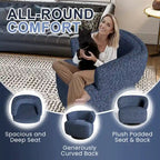 Beige / Grey Swivel Barrel Accent Chair, Single Seat