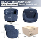 Beige / Grey Swivel Barrel Accent Chair, Single Seat