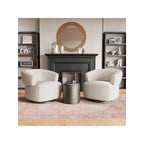 Beige / Grey Swivel Barrel Accent Chair, Single Seat