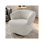 Beige / Grey Swivel Barrel Accent Chair, Single Seat