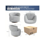 Beige / Grey Swivel Barrel Accent Chair, Single Seat