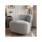 Beige / Grey Swivel Barrel Accent Chair, Single Seat