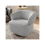 Beige / Grey Swivel Barrel Accent Chair, Single Seat