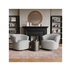 Beige / Grey Swivel Barrel Accent Chair, Single Seat
